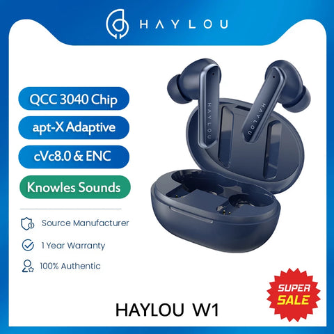 HAYLOU W1 QCC 3040 Bluetooth 5.2 Earphone AptX Adaptive TWS Wireless Headphone