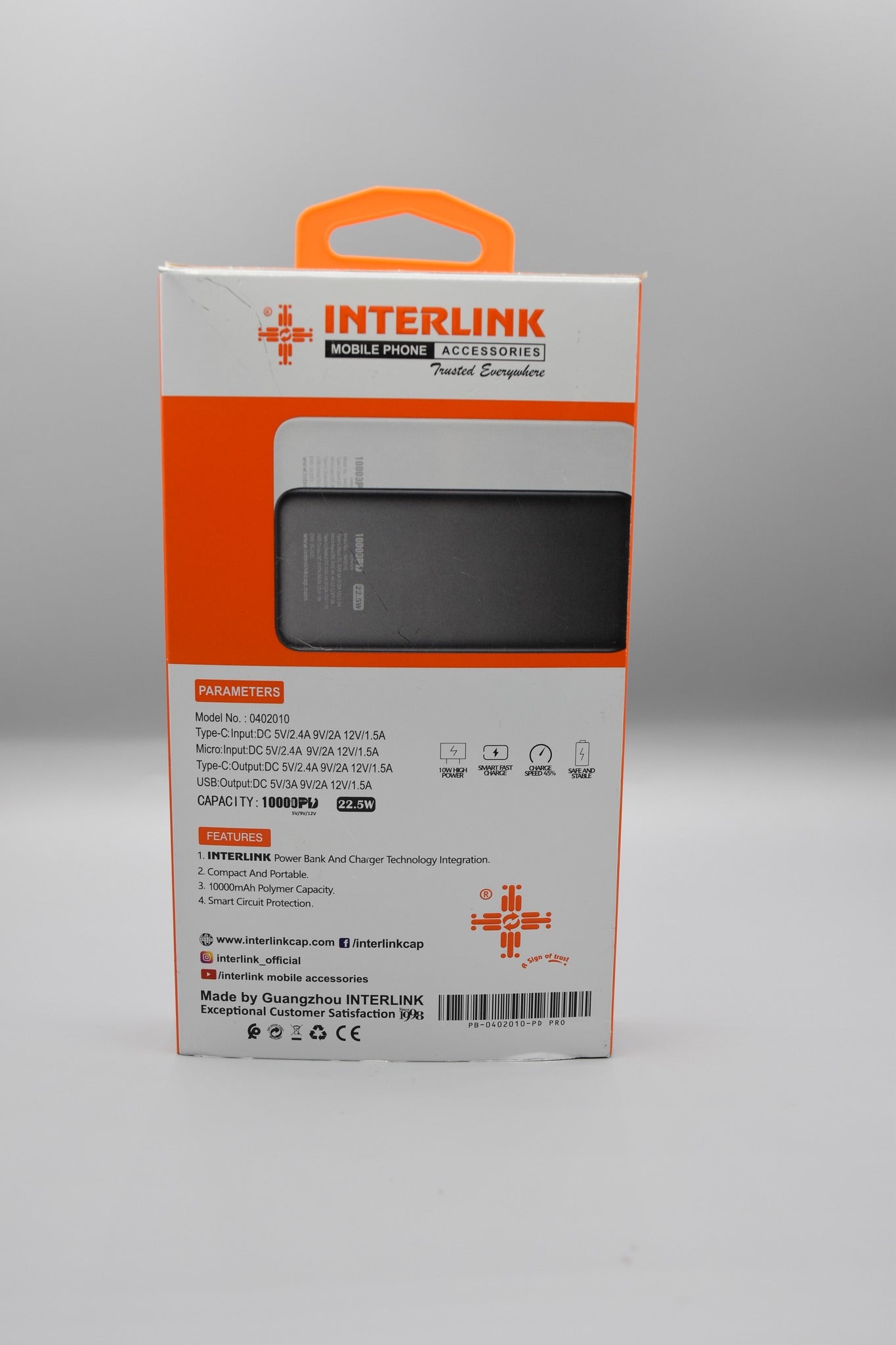 Interlink PD Pro 10000mah powebank 22.5w [quick charge]