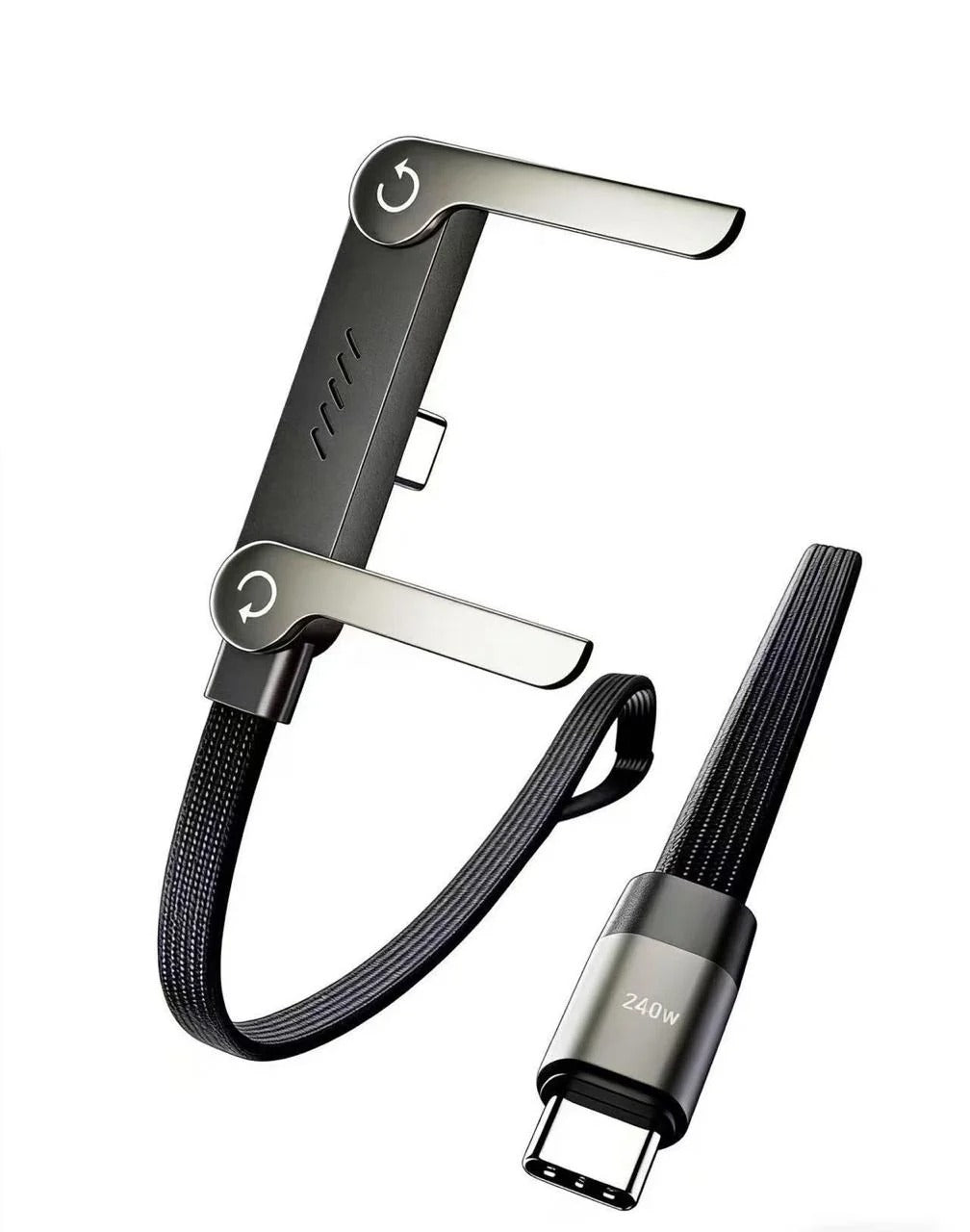 240W 2-in-1 Charging Cable with Phone Stand 1.5m length