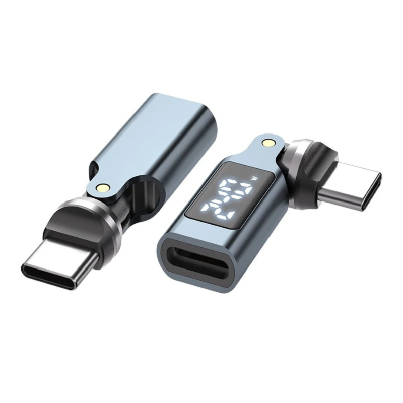 USB C PD 240W Display LED Adapter with 360+180 Degree rotation for Phones, Tablets & Laptops