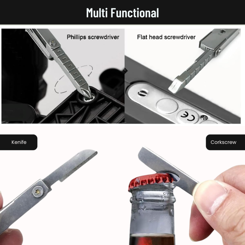 11in1 Survival Toolkit with Keychain