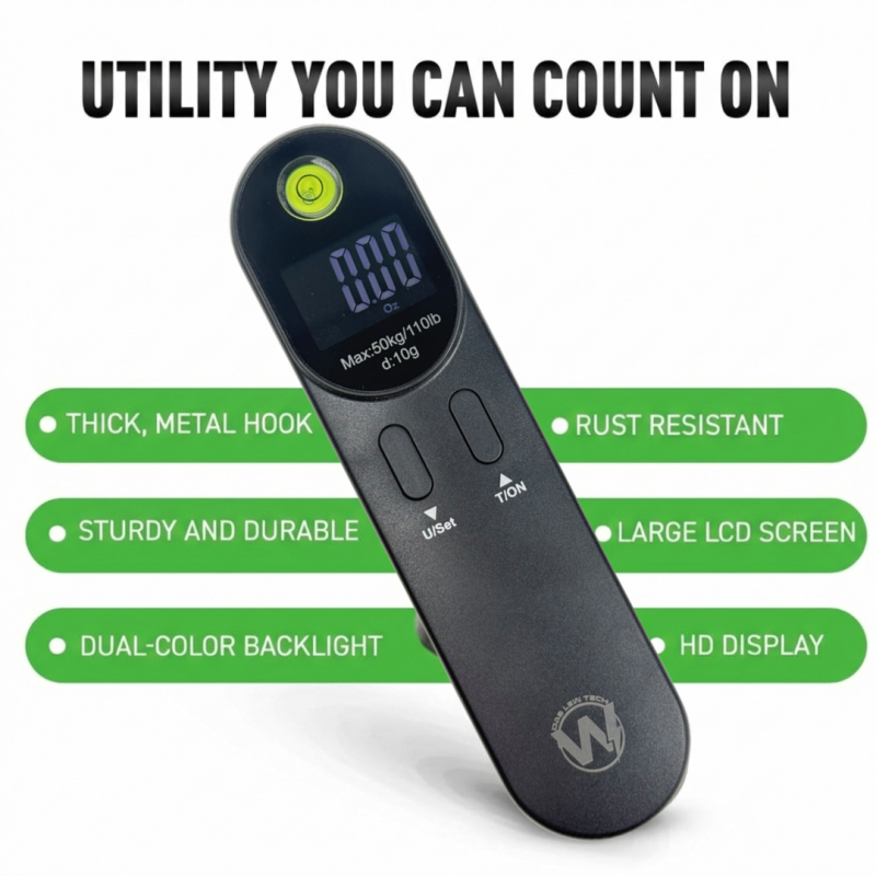 Portable Digital Luggage Scale – 50 kg Max with Tare & Overload Alert