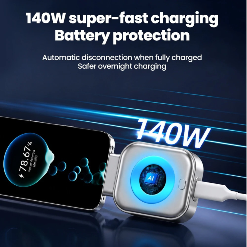 140w Type C to Type C Smart Cutoff Automatic Ai Power-off Adapter Connector