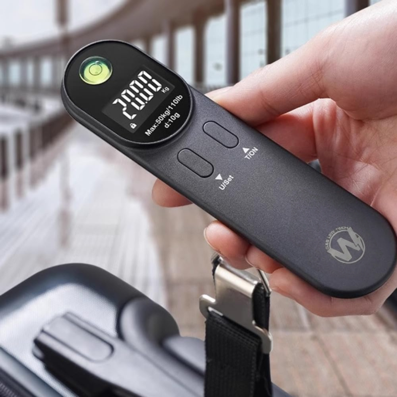 Portable Digital Luggage Scale – 50 kg Max with Tare & Overload Alert