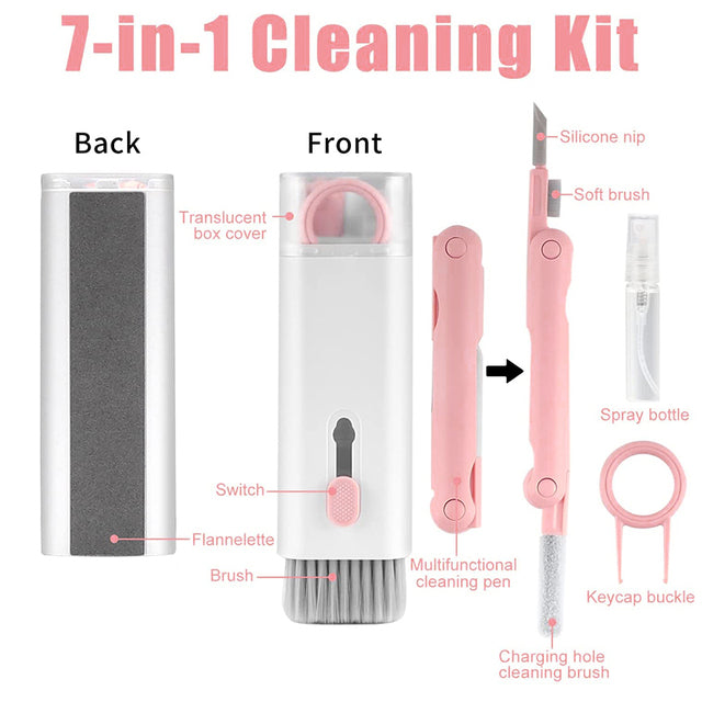 7-in-1 Computer Keyboard Cleaner Brush Kit Bluetooth Earphone Cleaning Pen