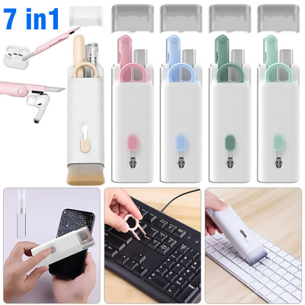 7-in-1 Cleaning Kit Computer Keyboard Cleaner Brush Earphones Cleaning Pen  For Headset Phone Cleaning Tools Keycap Puller Set